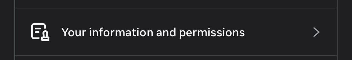 Pilihan Your information and permissions di Pusat Akun